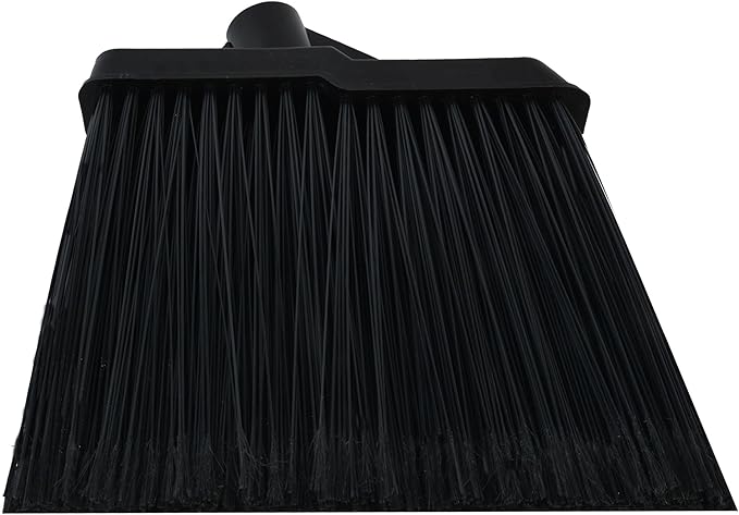 Janico 4051 Bristles Lobby Angle Broom, Flagged Bristles, Metal Handle,Black