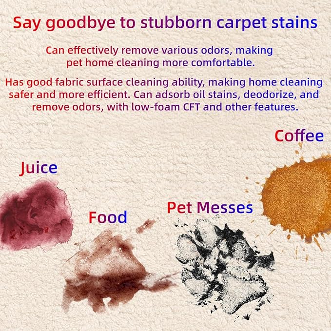 1L Stain & Odor Remover, Carpet Cleaner. Compatible With Roborock. Compatible With All Upright And Compact Deep Carpet Cleaners(2PCS)