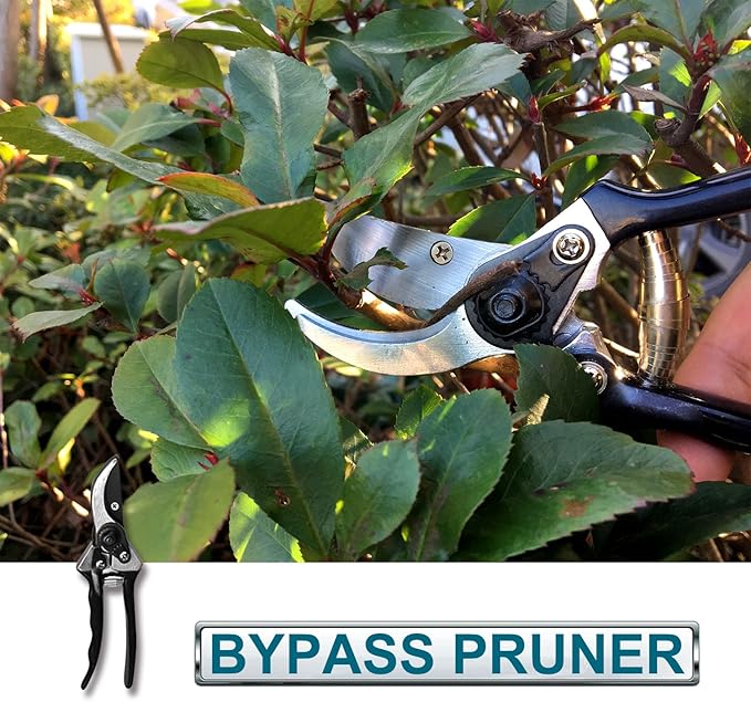 Coarbor 3 Piece Garden Tools Hedge Shear Trimmer Bypass Lopper Pruning Shears Ideal for Tree Branches Pruning Sharp Shrubs and Other Yard Work