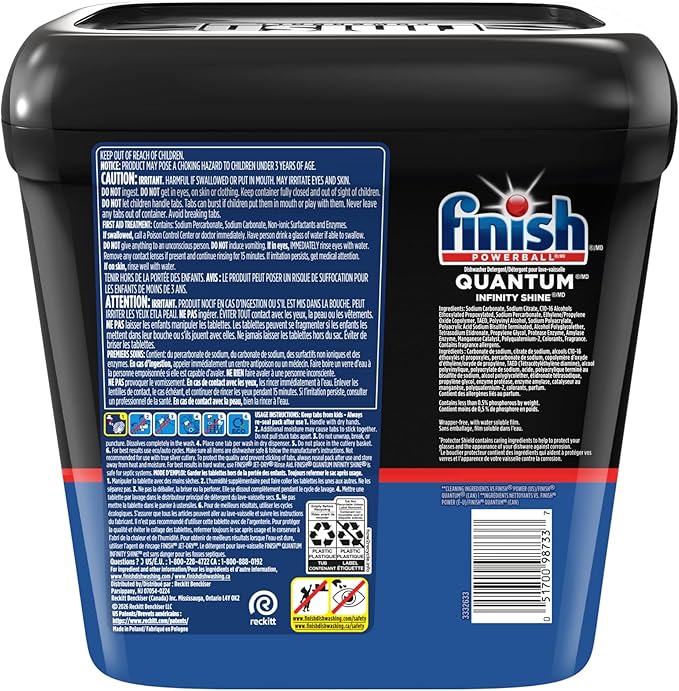 Finish Quantum Infinity Shine Dishwasher Pods, No Pre-Rinse Dishwasher Detergent Soap Removes 24HR Dried-On Stain and Grease, Leaving a Virtually Spotless Shine, 70 Count