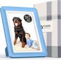 5x7 Picture Frame, Clear Acrylic Photo Frame with White Mat for 4x6 Photos, One-Piece Shatterproof Tool-Free Design, UV-Resistant Waterproof Tabletop Frame for Home Office Decor with 10-Year Warranty