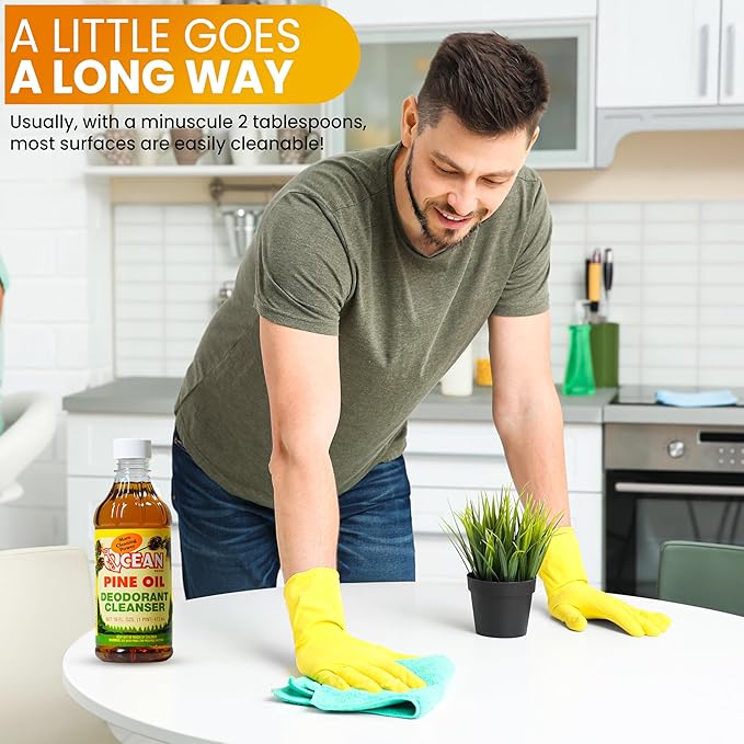 Ocean Pine Oil Cleaner Concentrate, 65% Pine Oil Deodorizer, All-Purpose Household Cleaner for Floors, Kitchen, Bathroom, Laundry, Grease & Odor Removal (1, 16 fl oz)