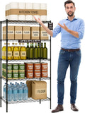 5 Tier Wire Shelving Unit Storage Rack, Metal Heavy Duty Utility Organizers, Organization Units for Products Plant Pantry, Garage, Laundry Racks Durable Shelf Stand,14"W x 30"L x 60"H, Black