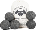 Budieggs Wool Dryer Balls Dark Grey XL 6-Pack, 100% New Zealand Organic Fabric Softener for 1000+ Loads, Baby Safe & Hypoallergenic, Reduce Wrinkles & Shorten Drying Time Naturally (6pcs Grey-XL)