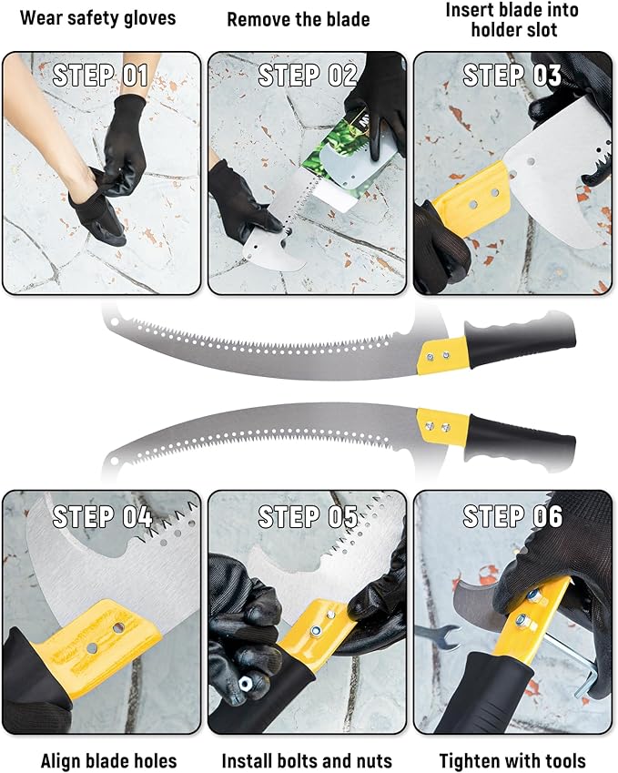 8.5FT Pole Saw with Adjustable Length for Tree Trimming, Lightweight Manual Pruning Saw with Mn Steel Blade, Long Extension Branch Cutter Pole Pruner for Yard, Garden, Patio and Forestry Use