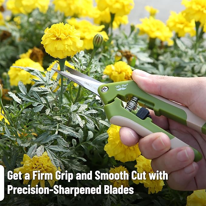 Mr. Pen- Gardening Scissors, 6.5 Inch, Green, Pruning Shears for Gardening with Straight Stainless Steel Blade, Plant Trimming Scissors, Garden shears, Garden Scissors, Gardening Shears, Hand Pruners