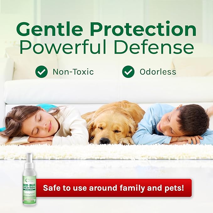 Hygea Natural Lice, Mite, and Bed Bug Natural Travel Spray- TSA Approved 3 oz Size Bottles, Child & Pet friendly, Stain & Odor Free, For Hotels, Suitcase, Backpack, Shoes, Bed Bug Spray (2 Pack)