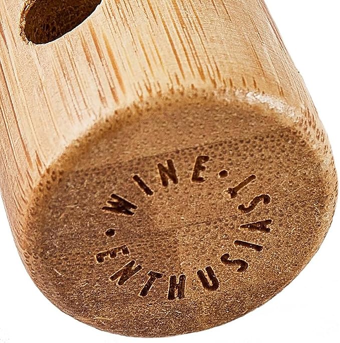 Wine Enthusiast Interchangeable Glassware Cleaning Brush Set – 5-Piece Bamboo Handle with Specialized Brush Heads for Wine Glasses, Decanters, and Barware Cleaning