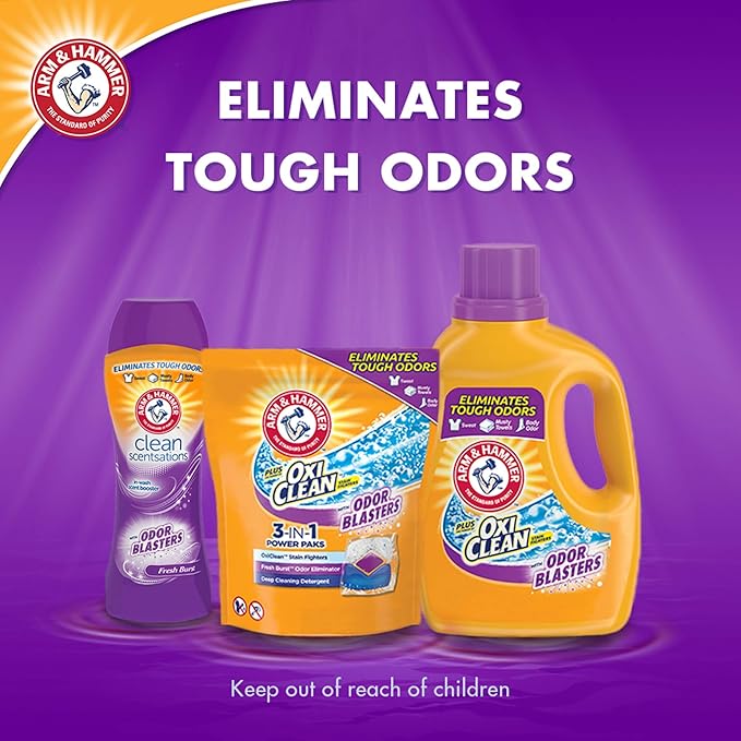Arm & Hammer Plus OxiClean Odor Blasters Fresh Burst, 35 Loads Liquid Laundry Detergent, 61.25 Fl oz