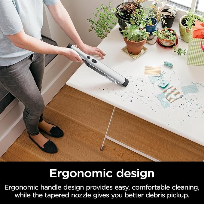 Shark WANDVAC Cordless Hand Vac, Lightweight, Versatile and Portable at 1.4 lbs., Powerful Suction, Charging Dock, One-Touch Empty, NEW Furfins Tool & Crevice Tool for Pet & Home, Gray, WV201WH