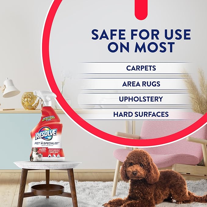 Resolve Pet Specialist Carpet Cleaner Spray – for Removal of Pet Stains & Odors Up to 7 Days Old, 22oz