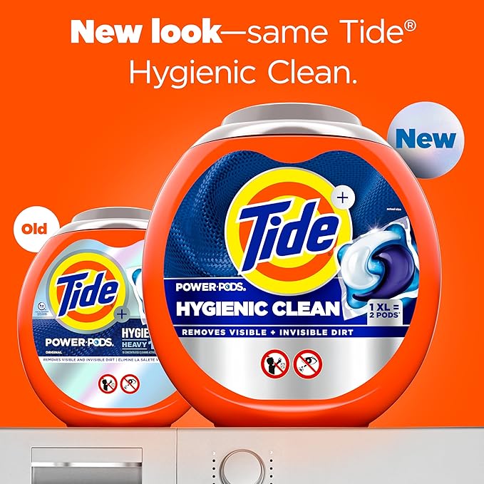 Tide Hygienic Clean Power PODS Laundry Detergent Pacs, Original Scent, 63 Count, Removes Visible and Invisible Dirt