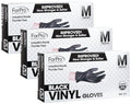 ForPro Disposable Vinyl Gloves, Black, Industrial Grade, Powder-Free, Latex-Free, Non-Sterile, Food Safe, 2.75 Mil. Palm, 3.9 Mil. Fingers, Medium, (Pack of 300)
