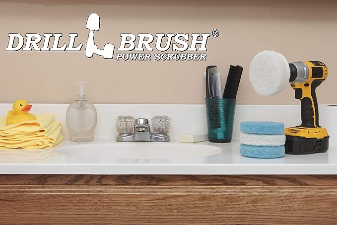 Drill Brush - Kitchen Accessories - Scrub Pads - Shower Cleaner - Bathtub - Bath Mat - Sink - Scrubber - Stove - Oven Rack - Cooktop - Frying Pan - Pots and Pans - Tile - Grout Cleaner - Flooring