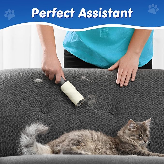 BEAUTURAL Lint Roller, Extra Sticky 360 Sheets for Pet Hair Removal, Dog and Cat Lint Remover 4 Pack, Upgraded Version