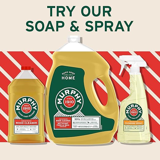 Murphy Oil Soap Concentrated Formula, Wood Cleaner, No-Rinse Floor Cleaner, Citronella Oil Scent, 32 fl oz Bottle (3 Pack)