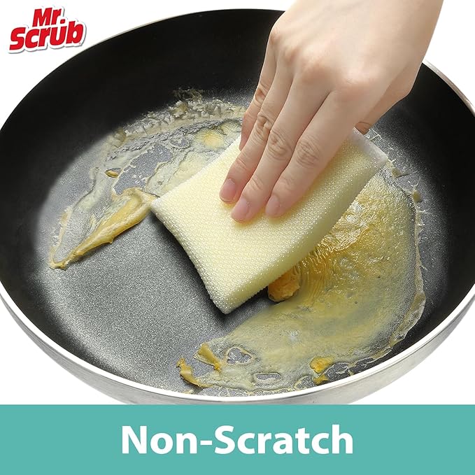 Sponges Kitchen Scrub Dish Sponge Scouring Pad, 6 Pads Cleaning Brush Dishwasher Soap Supplies, Dishwashing Dinnerware Towels Sink Pan Pot Cloth Rags Holder Bathroom Bathtub