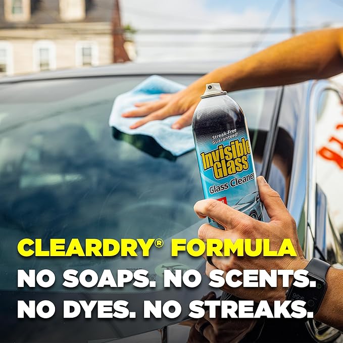 Invisible Glass 91164-6PK Premium Aerosol Glass Cleaner Spray for Car Windshields and Windows, Automotive and Home Window Cleaner, Streak-Free, Ammonia-Free, Tint-Safe – 19 oz (Pack of 6)