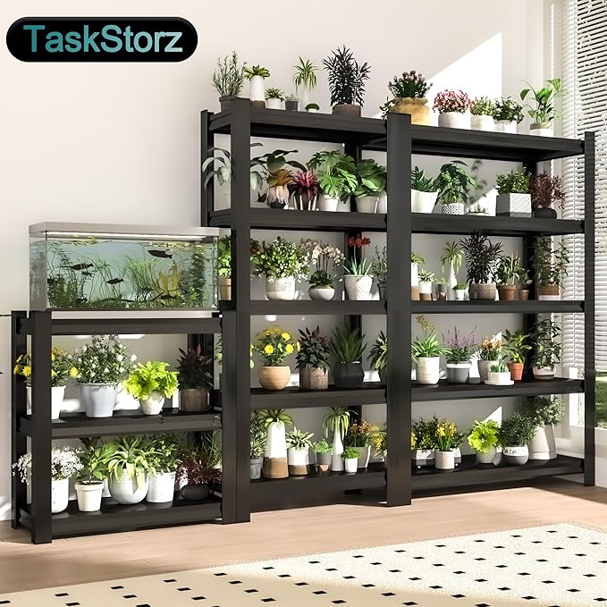 71" H Heavy-Duty Metal Storage Shelving, 5-Tier Garage Shelves Unit, 36" W 3000 LBS Ajustable Industrial Shelf for Garage, Warehouse, Home, Kitchen, Pantry, Office, Pure Black