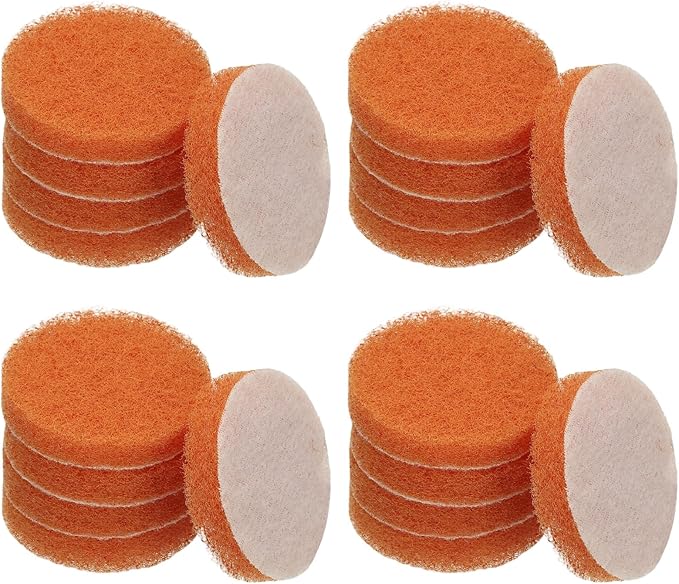 Power Scrub Pads, Scrubbing Pads 2000 Grits Scouring Discs - Fitting for (Home Kitchen Cleaning - Drill Attachment - Scrubber Replacement) 20 Pcs & 2 Inch & Orange