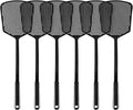 6-Pack Heavy Duty Long Handle Fly Swatter, Fly Swatter for Indoors, Black