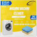 Air Jungles Washing Machine Cleaner Tablets 24 Count, Lemon Scent, Deep Cleaning, Dirt Remover, Clean Laundry Washer Drum and Tub, Compatible with Front and Top Load Washer, 12 Month Supply