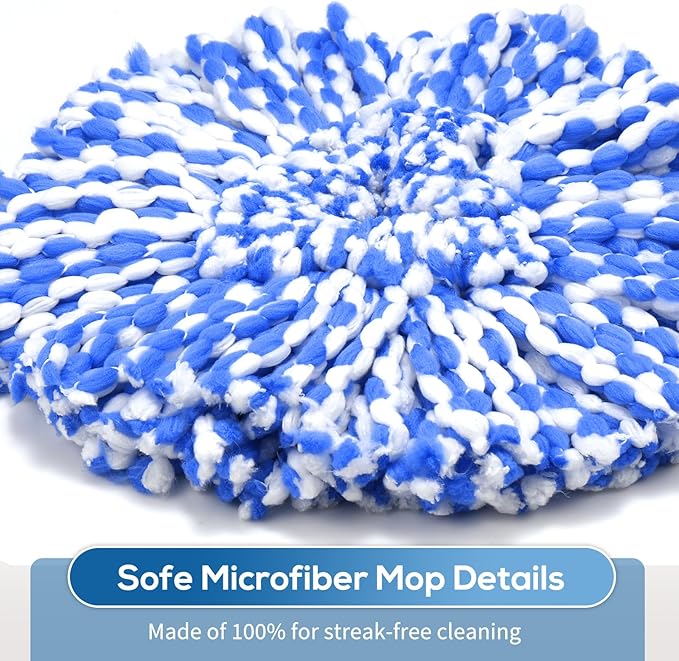 4 Pack RinseClean Spin Mop Replacement Head Spin Mop Refills Compatible with O Ceda RinseClean Dual System, Microfiber Mop Easy Cleaning Floor Head Mo-p for Floor Cleaning RinseClean 2 Tank System