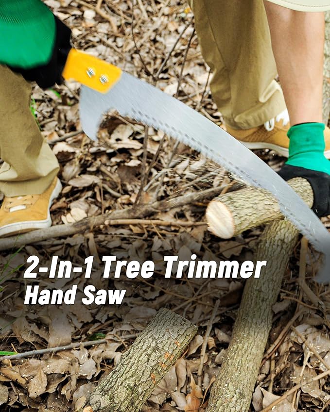 8.5FT Pole Saw with Adjustable Length for Tree Trimming, Lightweight Manual Pruning Saw with Mn Steel Blade, Long Extension Branch Cutter Pole Pruner for Yard, Garden, Patio and Forestry Use