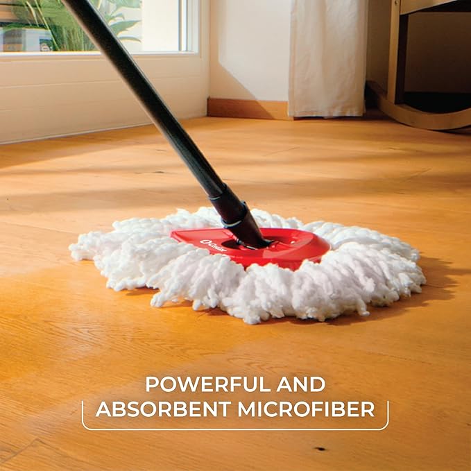 O-Cedar Easywring Microfiber Spin Mop & Bucket Floor Cleaning System with 4 Extra Refills