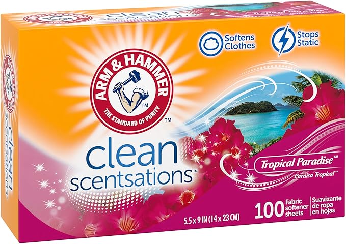 ARM & HAMMER Fabric Softener Sheets, Tropical Paradise, 100 ct