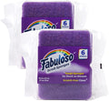 Fabuloso Scratch-Free Kitchen Dish Sponges, Purple Cellulose Scrubber Sponge with Scouring Pad for Dishes, Pots, Pans, Counters and Sinks, Tough on Messes, 4.25 x 2.75 x 1.25 in, 6 Count - 2 Pack