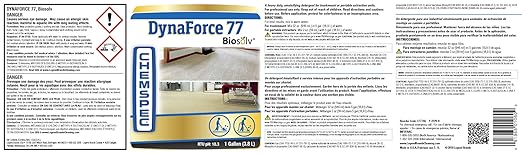 Chemspec Dynaforce 77 with Biosolv, Professional Carpet Cleaning Detergent for Commercial and Residential Carpet, 1 Gal (C-LF771G)