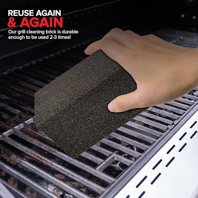Stock Your Home Grill Cleaning Brick, Griddle Block Cleaner, Heavy Duty Pumice Stone for BBQ Flat Top, Scrubbing Tools/Bricks, (1 Pack)