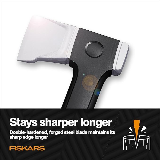 Fiskars X28 Splitting Axe 28", Forged Steel Blade for More One-Strike Splits on Medium Logs, Shock-Absorbing FiberComp Handle & Low-Friction Coating for Easy Removal & Rust Protection