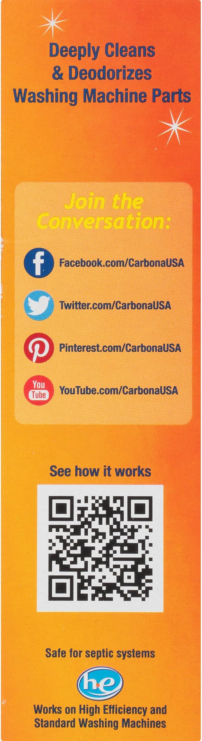 Carbona® Washing Machine Cleaner | Eliminates Odor & Residue | 3 Count, 1 Pack