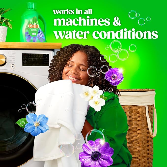 Gain Liquid Laundry Detergent, Relax, HE Compatible, 154 fl oz, 107 Loads