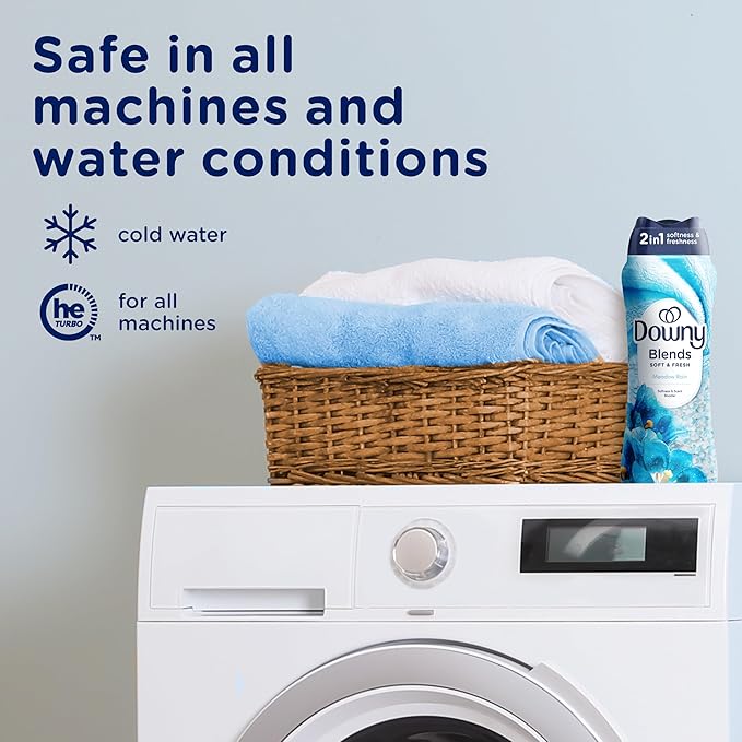 Downy Blends In Wash Laundry Scent Booster Beads, Meadow Rain Scent, 24.5 OZ, Fabric Softener Beads And Freshness