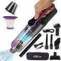 HyperVac 2-in-1 Handheld Portable Car Vacuum Cleaner & Blower, 18500Pa Suction, Corded/Cordless Air Duster with LED Light, Flexible Hoses, USB-C Fast Charge – Ideal for Home, Office & Pets