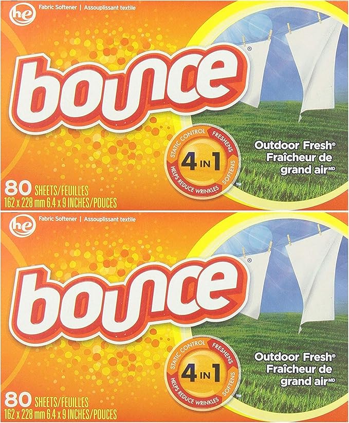 Bounce Fabric Softener Sheets, Outdoor Fresh Scent, 80 Sheets (Pack of 2)