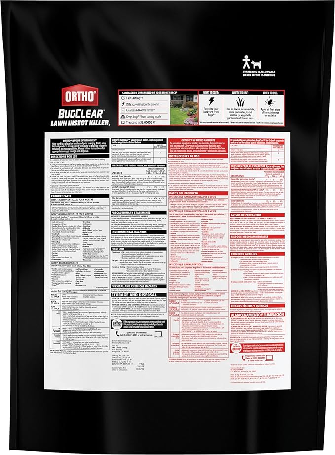 Ortho BugClear Lawn Insect Killer1: Treats up to 33,000 sq. ft., Protect Your Yard & Garden Against Ants, Spiders, Ticks, Armyworms, Fleas & Grubs, 20 lbs.
