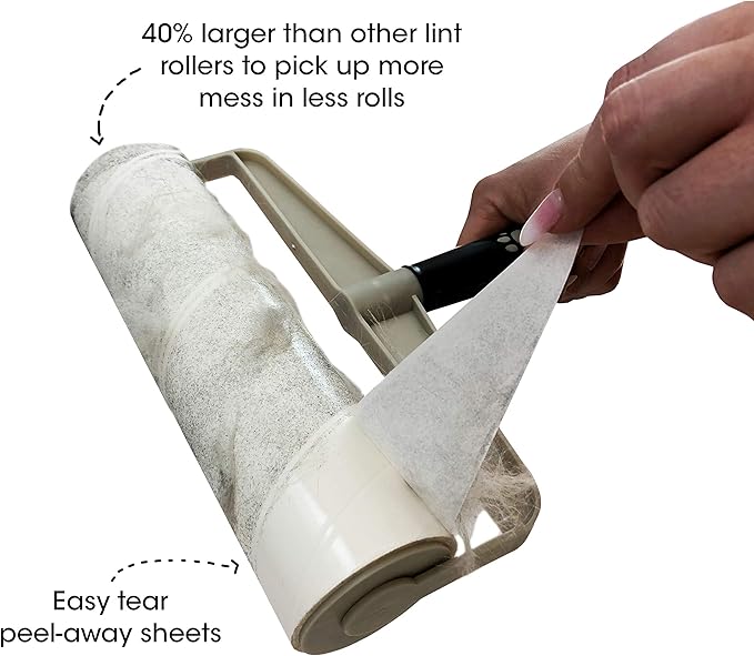 Spotty Supersize Extra Sticky, Adhesive Lint Roller Refill, Pet Cat & Dog Hair Remover for Clothes and Furniture, 60 Sheet ct (Pack of 6)
