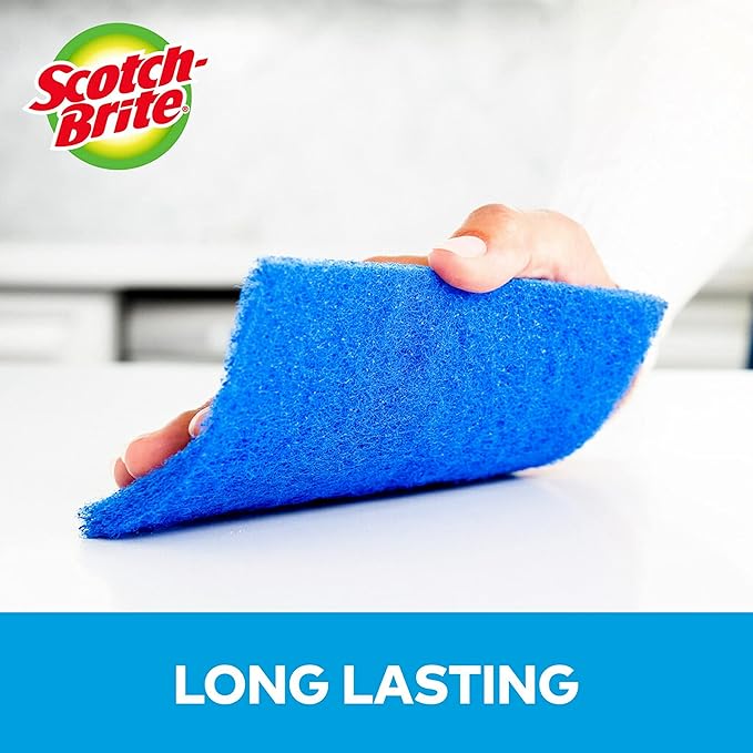 Scotch-Brite® Zero Scratch Scour Pad, 3 Scrubbing Pads, Non-Scratch Scouring Pads for Kitchen and Dish Cleaning (Pack of 2)