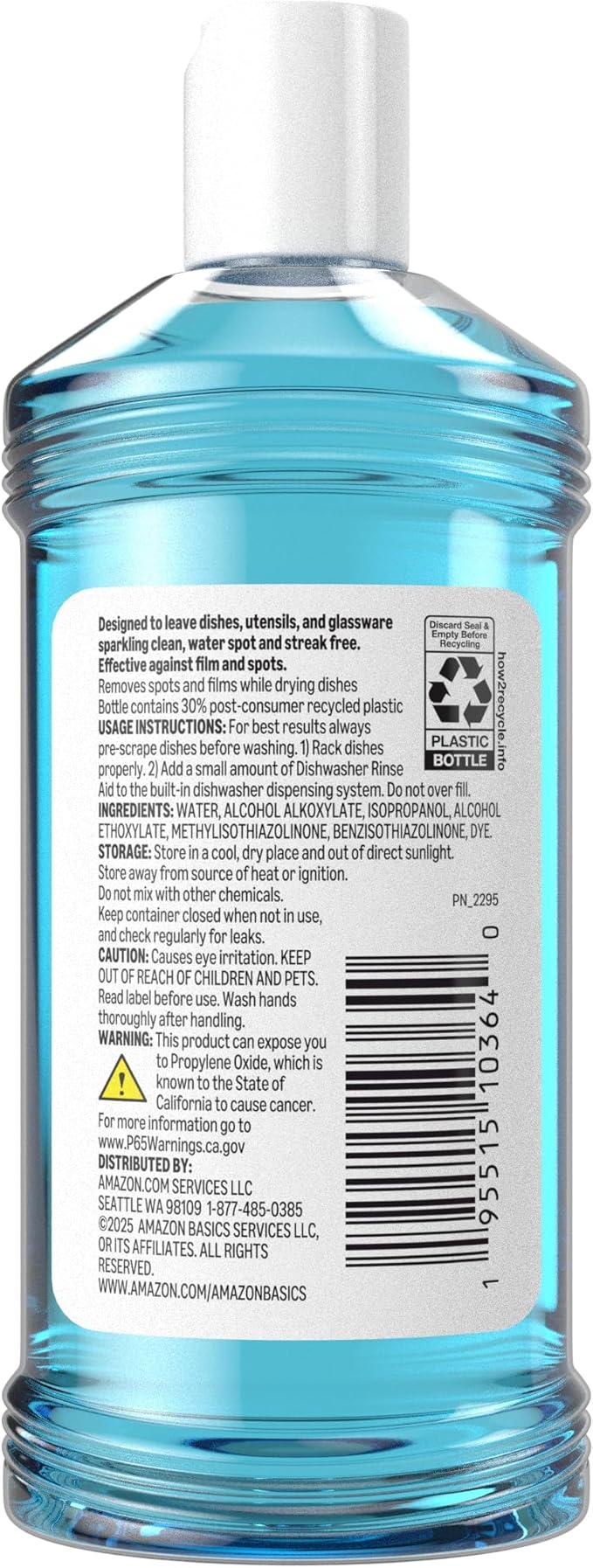 Amazon Basics Dishwasher Rinse Aid, 8 Fl Oz, Pack of 3