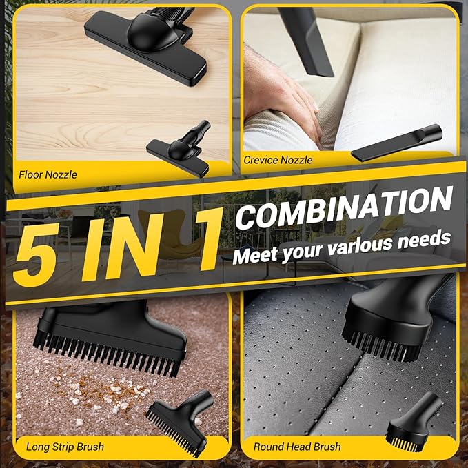 LITEKON Cordless Vacuum Compatible with 𝗗𝗘-𝗪𝗔𝗟𝗧 20V Max Battery (No Battery), Handheld Battery Powered Vacuum Cleaner for Wood Floor, Carpet, Car Cleaning, 125AW (Tool Only)