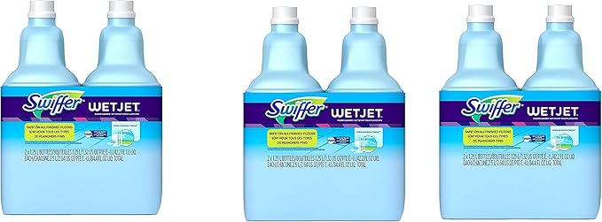 Swiffer WetJet Multi-Purpose Floor and Hardwood Cleaner Solution Refill,Wet Jet Refills in Open Window Fresh Scent, 1.25 Liter, VHWIyZ 6 Pack