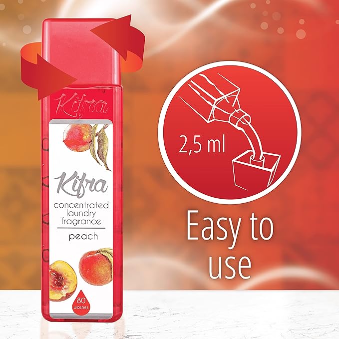 KIFRA PEACH Concentrated Laundry Fragrance 6.76 Fl Oz 200ml 80 Washing Cycles