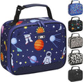 Lunch Box Kids Insulated Lunch Bag for Boys Girls Cute Reusable Lunch Tote Bag Waterproof Portable Thermal Lunch Box Kids for School Picnic Travel Blue Space