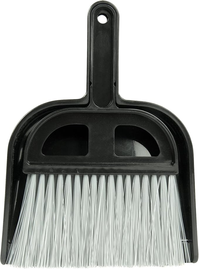 Detailer's Choice 4B3208 Broom and Dust Pan , Black