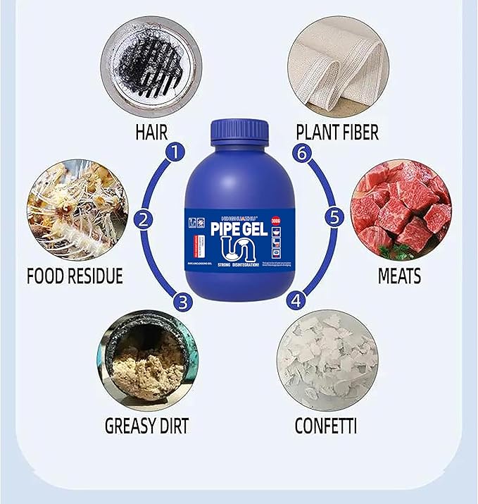 Professional Grade Drain Cleaner, Heavy Duty Pipe Unblocker for Kitchen Sink, Shower, Bathtub, Chemical Drain Opener (2)