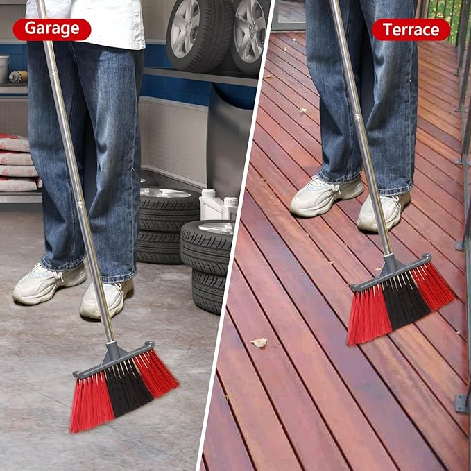 Outdoor Broom, Outside Heavy Duty Brooms for Sweeping Outdoor, Floor Broom is Applied for Courtyard,Garage,etc.（62 inch）
